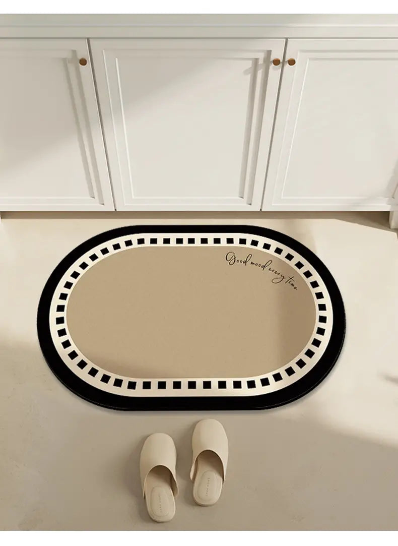 Cream Air Absorbent Non-Slip Bathroom Floor Mat