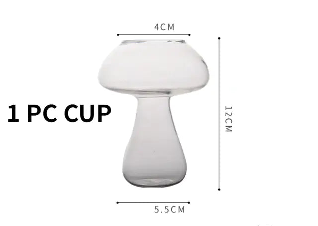 Cute Mushroom Cocktail Glass Cup with Straw for Drinks
