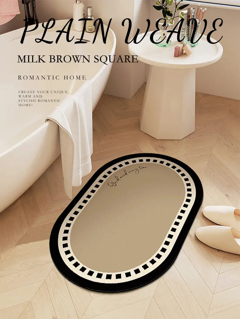 Cream Air Absorbent Non-Slip Bathroom Floor Mat