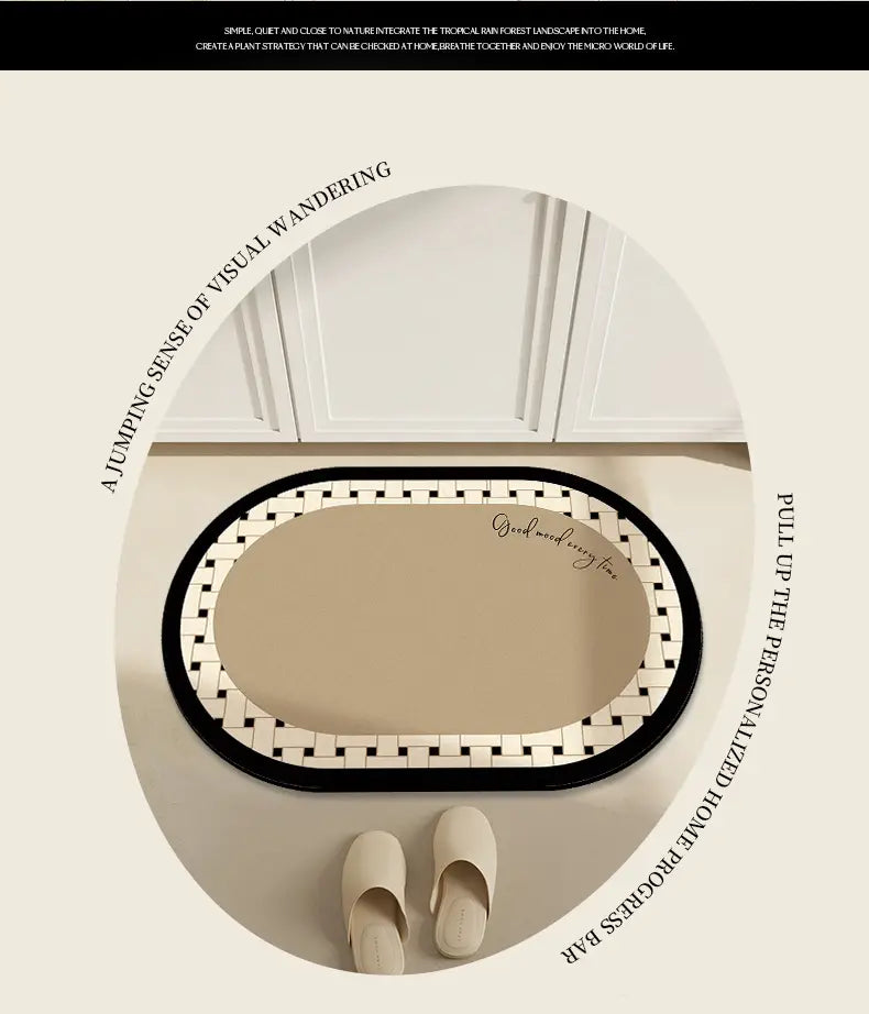 Cream Air Absorbent Non-Slip Bathroom Floor Mat