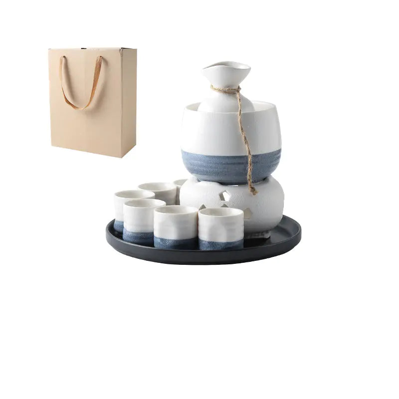 Japanese Style Ceramic Wine Set for Home Use