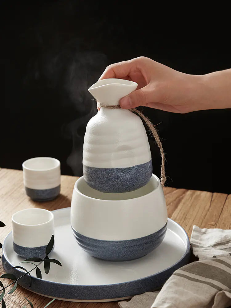 Japanese Style Ceramic Wine Set for Home Use