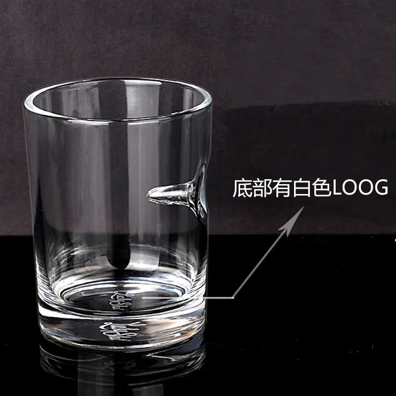 Creative Glass Whiskey Cup with Bullet Design
