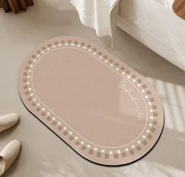 Cream Air Absorbent Non-Slip Bathroom Floor Mat
