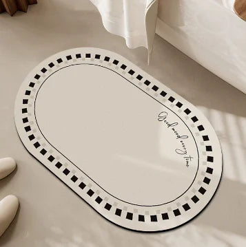 Cream Air Absorbent Non-Slip Bathroom Floor Mat
