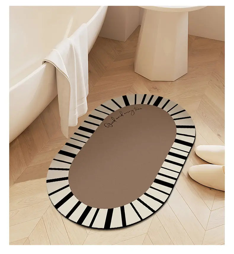Cream Air Absorbent Non-Slip Bathroom Floor Mat