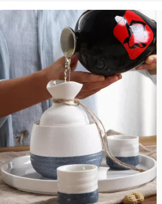 Japanese Style Ceramic Wine Set for Home Use
