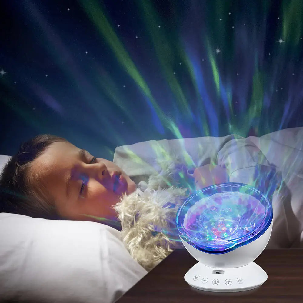LED Ocean Projection Night Light with USB Remote