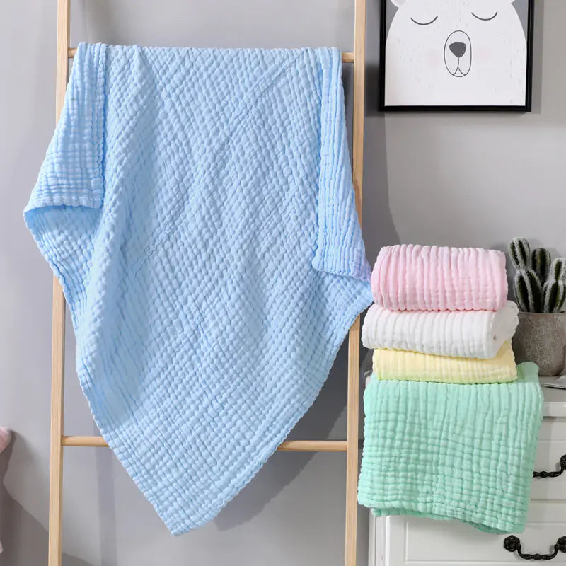 6-Layer Muslin Baby Blanket and Soft Bath Towel 105x105