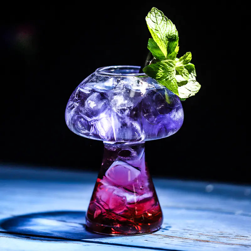 Cute Mushroom Cocktail Glass Cup with Straw for Drinks