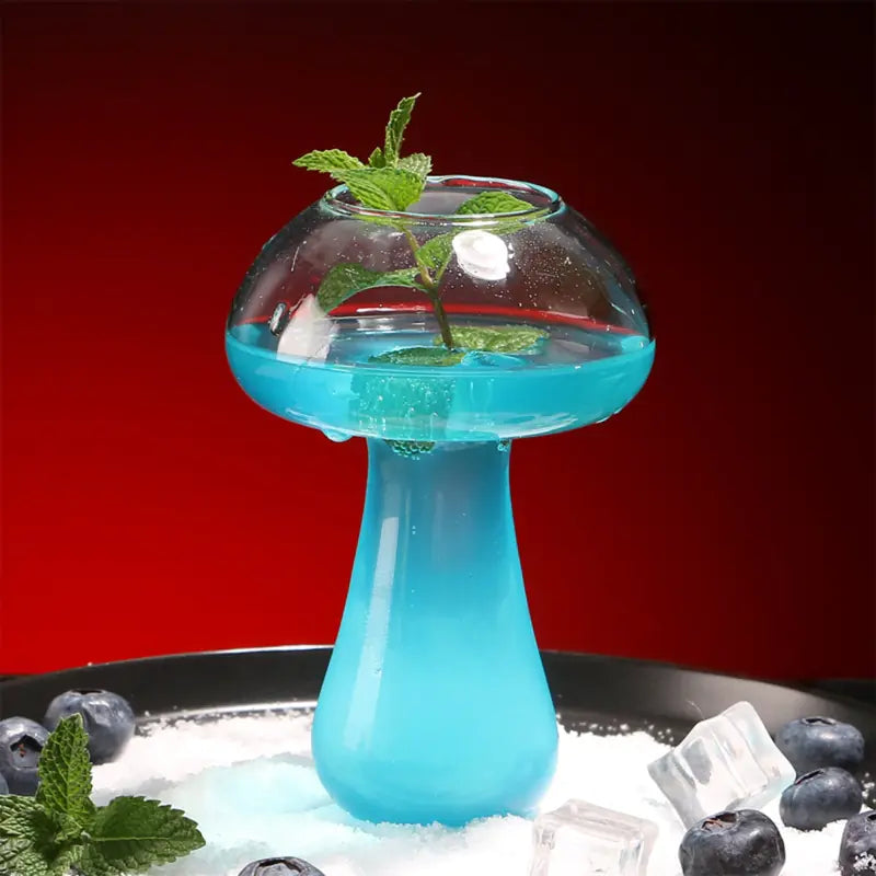 Cute Mushroom Cocktail Glass Cup with Straw for Drinks