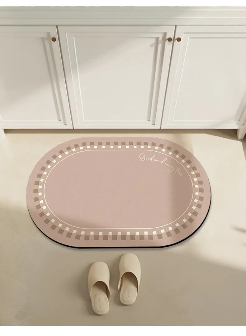Cream Air Absorbent Non-Slip Bathroom Floor Mat