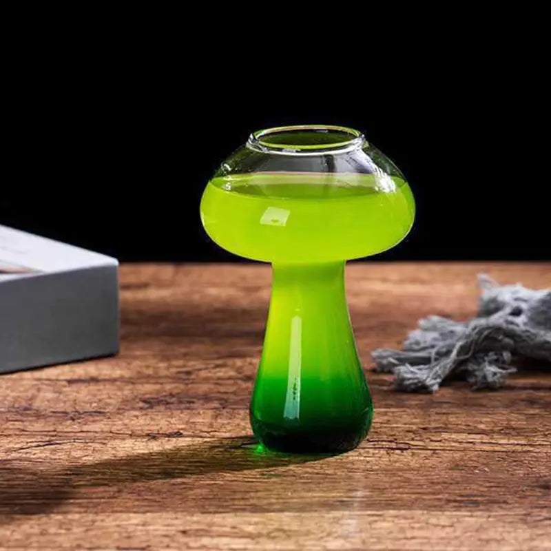 Cute Mushroom Cocktail Glass Cup with Straw for Drinks