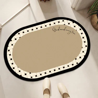 Cream Air Absorbent Non-Slip Bathroom Floor Mat