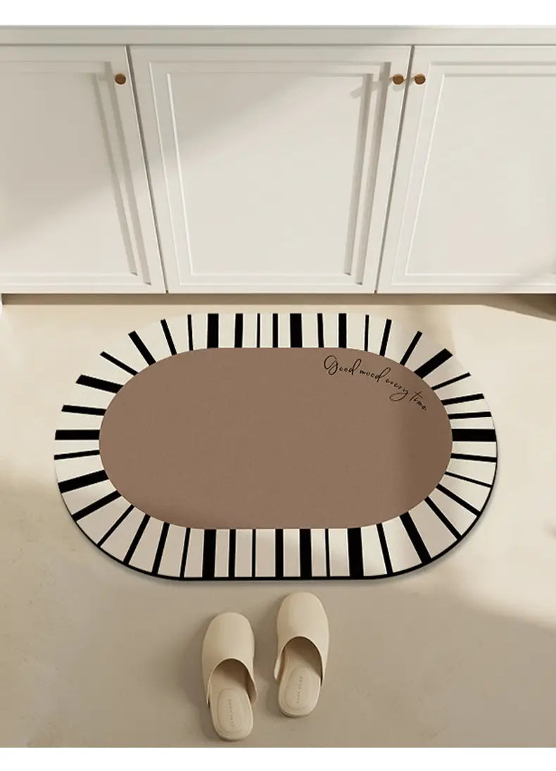 Cream Air Absorbent Non-Slip Bathroom Floor Mat