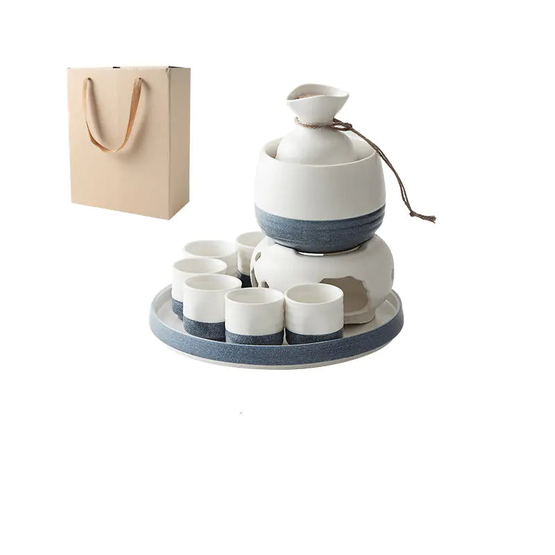 Japanese Style Ceramic Wine Set for Home Use
