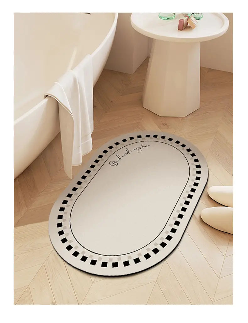Cream Air Absorbent Non-Slip Bathroom Floor Mat