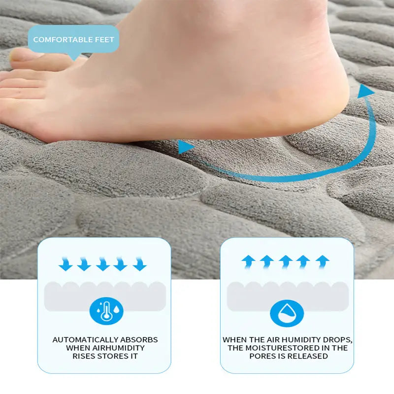 U-shaped Memory Foam Bath Mat, Super Absorbent & Non-Slip