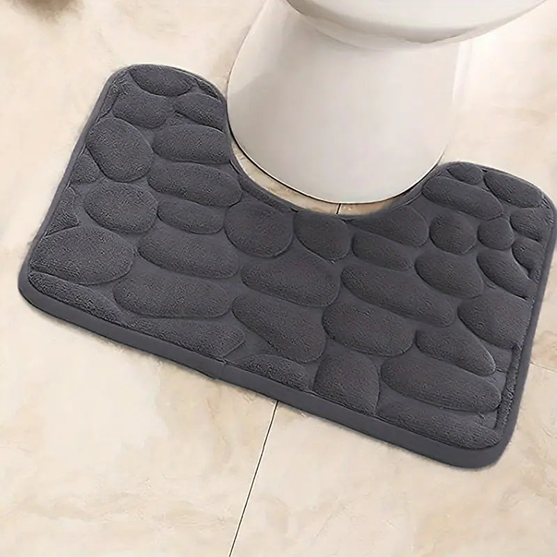 U-shaped Memory Foam Bath Mat, Super Absorbent & Non-Slip