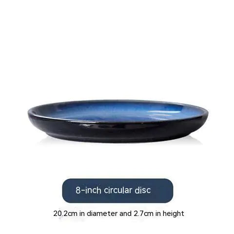 Blue Gradient Ceramic Plate for Western Cuisine Dining