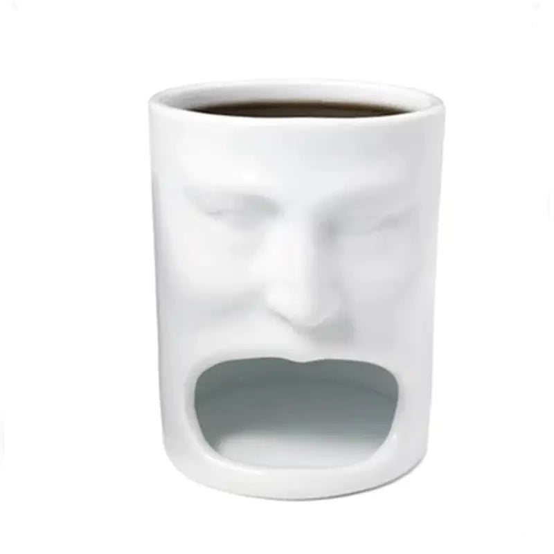 Pie Eating Mug with Biscuit Holder Tray and Ceramic Design