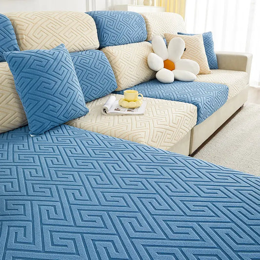 Solid Color Jacquard Stretch Sofa Cover - 1 Piece