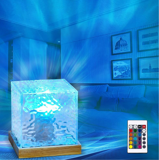 Dynamic Rotating Water Ripple Projector Night Light