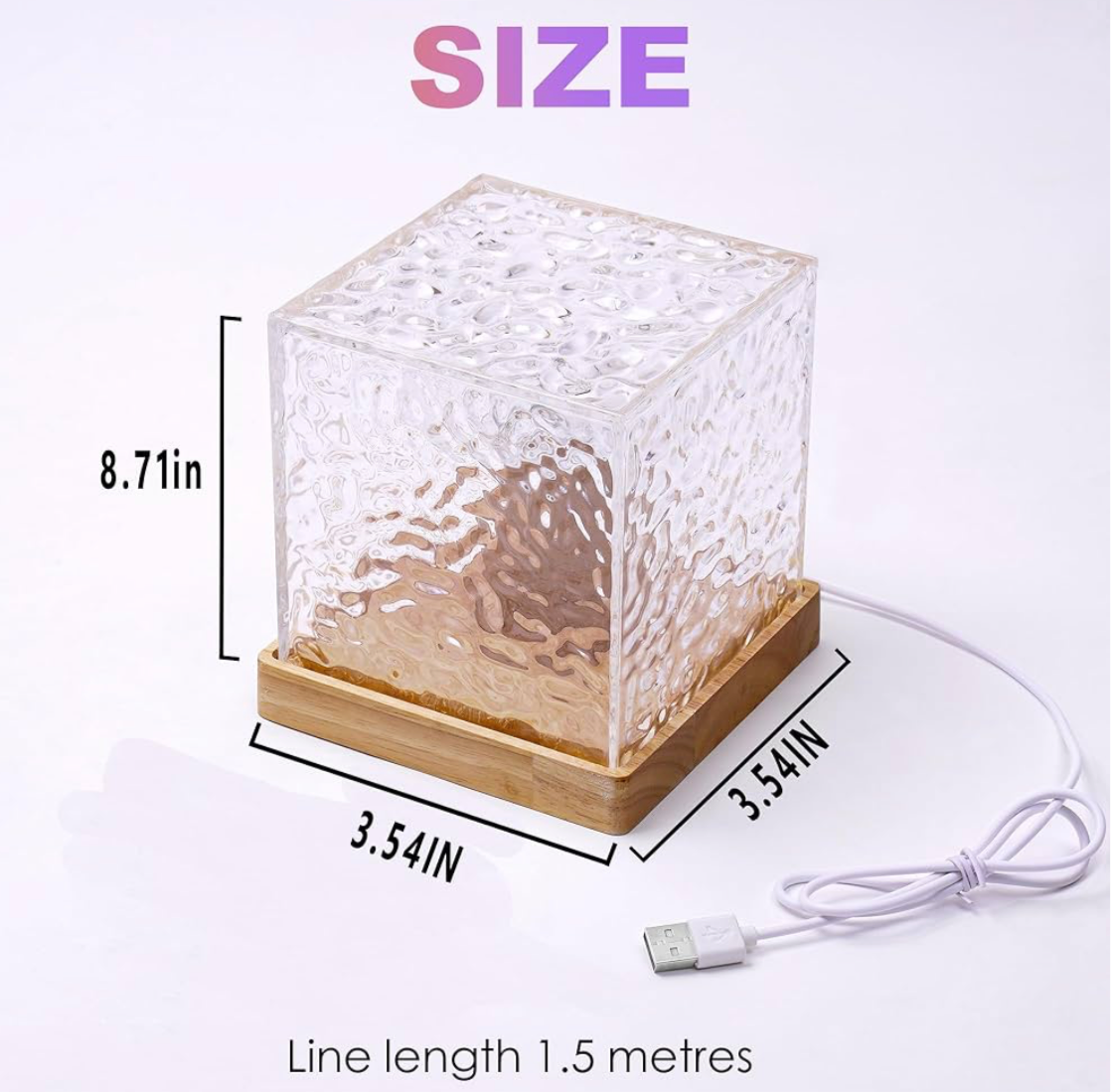 Dynamic Rotating Water Ripple Projector Night Light