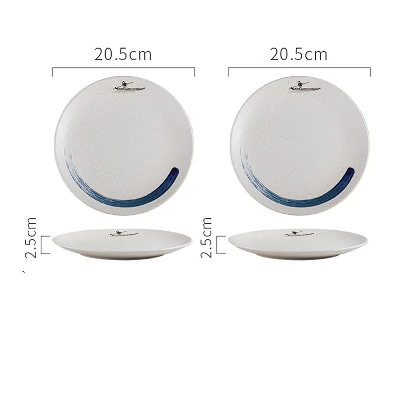 Japanese Ceramic Creative Steak Plate for Household Use