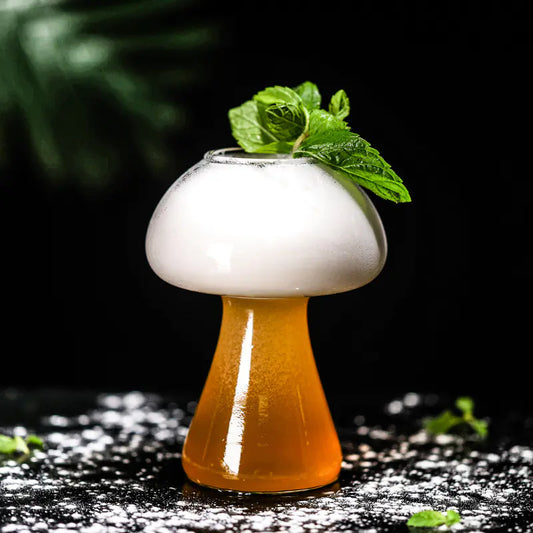 Cute Mushroom Cocktail Glass Cup with Straw for Drinks