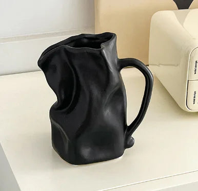 Ceramic Vase - Wrinkled Design in Dirty Colors (One)