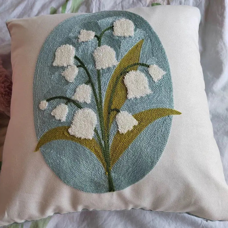 American Yellow Floral Pillow Cover for Sofa/Bedroom