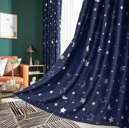 2021 Star and Moon Blackout Curtains for Home Decor