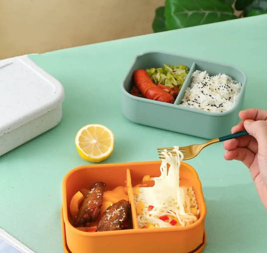 Silicone Fresh-keeping Box with Two Compartments