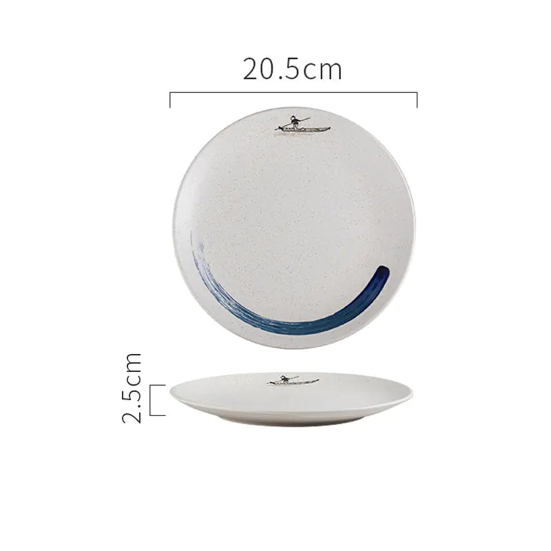 Japanese Ceramic Creative Steak Plate for Household Use