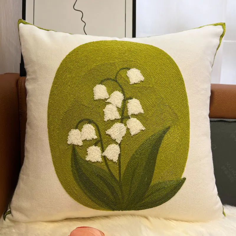 American Yellow Floral Pillow Cover for Sofa/Bedroom