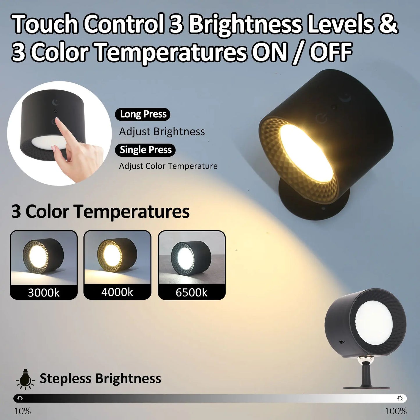 2023 Smart Magnetic Wall Light with USB Rechargeable